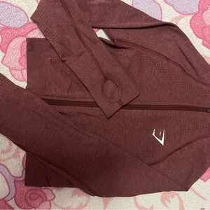 Gymshark Maroon Zip-Up Jacket